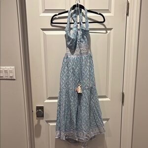 Bell Blue Patterned halter dress